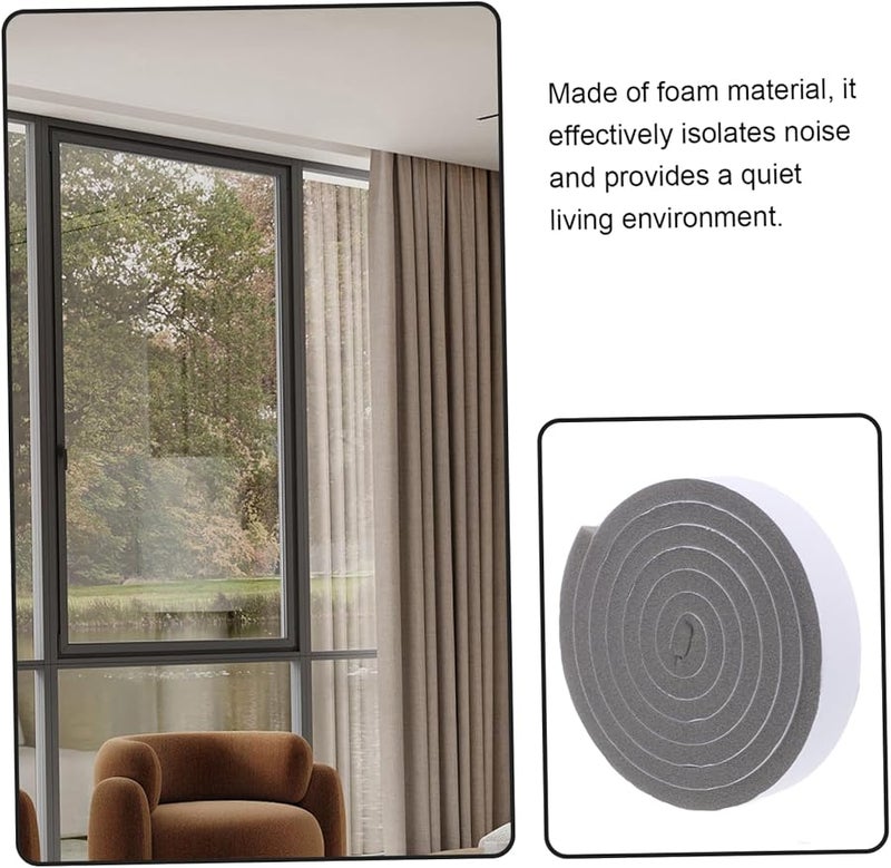 2 Rolls Gray Foam Weather Stripping Soundproof Seal Tape for Doors Easy Install Windproof Draft Stopper - Image 5